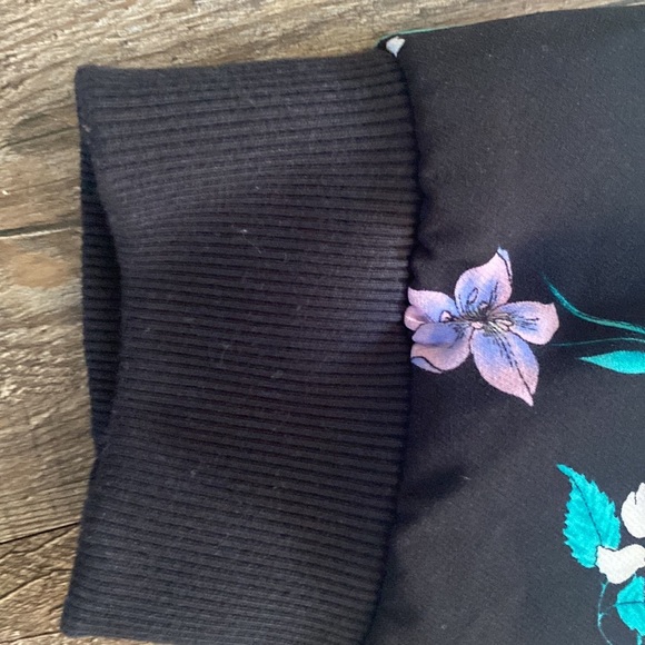 Lane Bryant Jacket Women Size 26 Floral Black Pink Full Zip Lightweight Coat - Picture 4 of 12